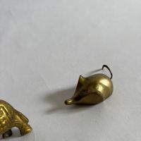 Месингови фигурки винтидж месинг фигури седеф слон мишка, снимка 3 - Антикварни и старинни предмети - 45401211