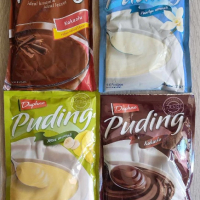 Кремчета пудинг за проготвяне с мляко:  Пудинг Daphne 150 гр. 3 вкуса - ванилия, банан и шоколад , снимка 1 - Други - 45061143