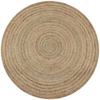vidaXL Плетен килим от юта, 90 см, кръгъл（SKU:245336, снимка 1 - Килими - 45840669