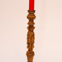 Свещник "Византийска колона" машинна дърворезба, снимка 1 - Други ценни предмети - 45071084