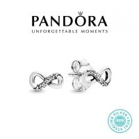 Ново! Обеци Pandora Infinity сребро 925 с печат. Колекция Amélie, снимка 1 - Обеци - 45688237