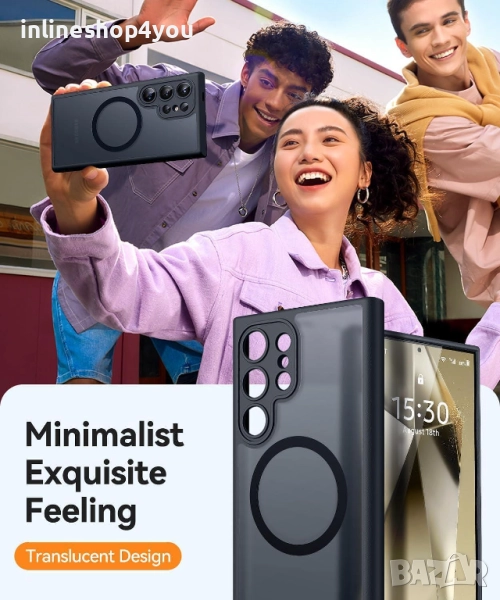 Матов MAGSAFE Кейс за Samsung Galaxy S23 Ultra - Различни цветове, снимка 1