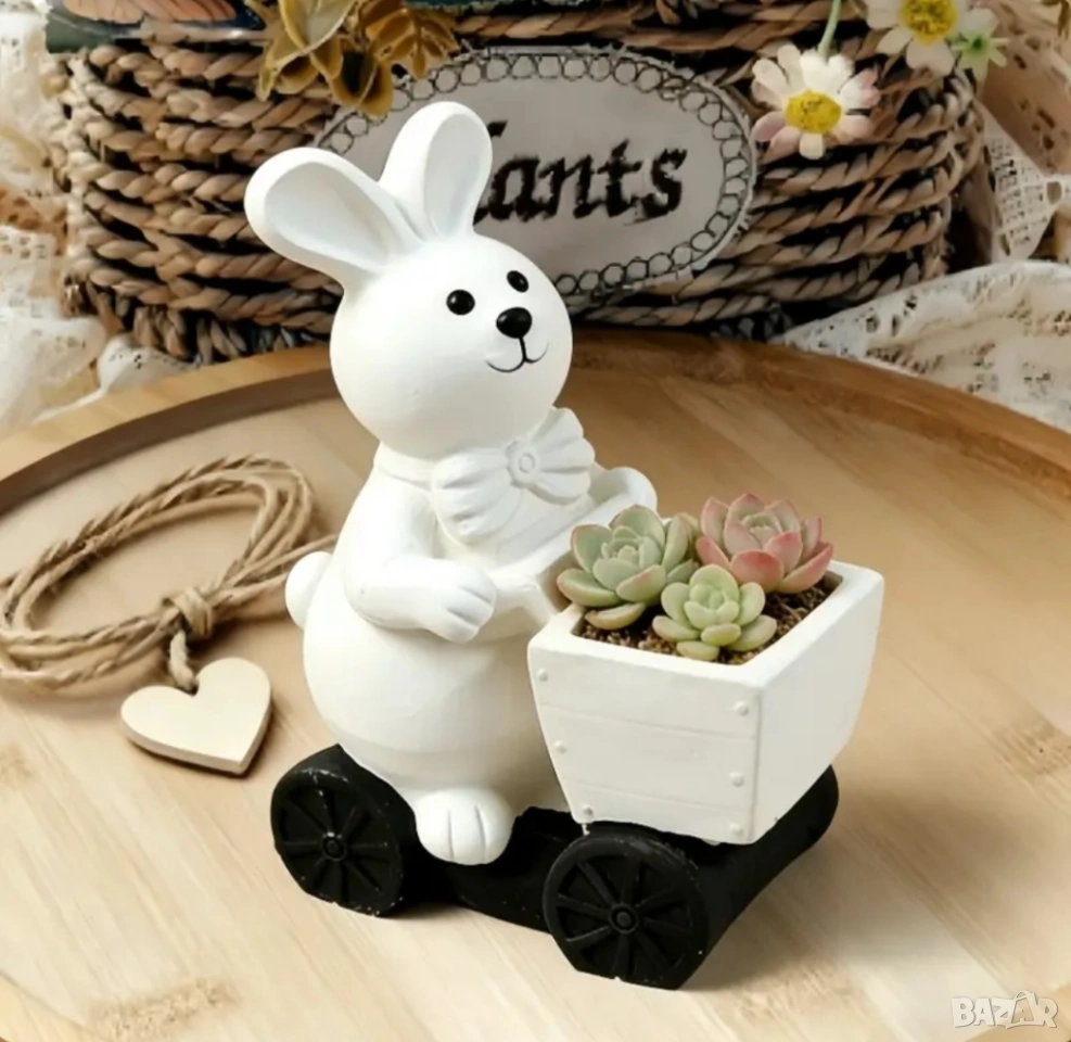 Молд кашпа заек с количка , снимка 1