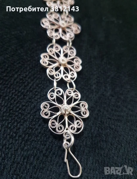 Сребърна гривна на цветя
Филигран
, снимка 1