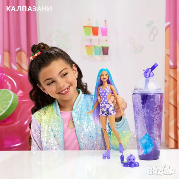 Barbie® Pop Reveal™ Кукла с аромат на гроздов коктейл в чаша HNW44, снимка 1