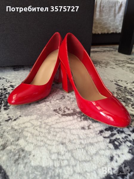 Нови червени обувки на ток, снимка 1
