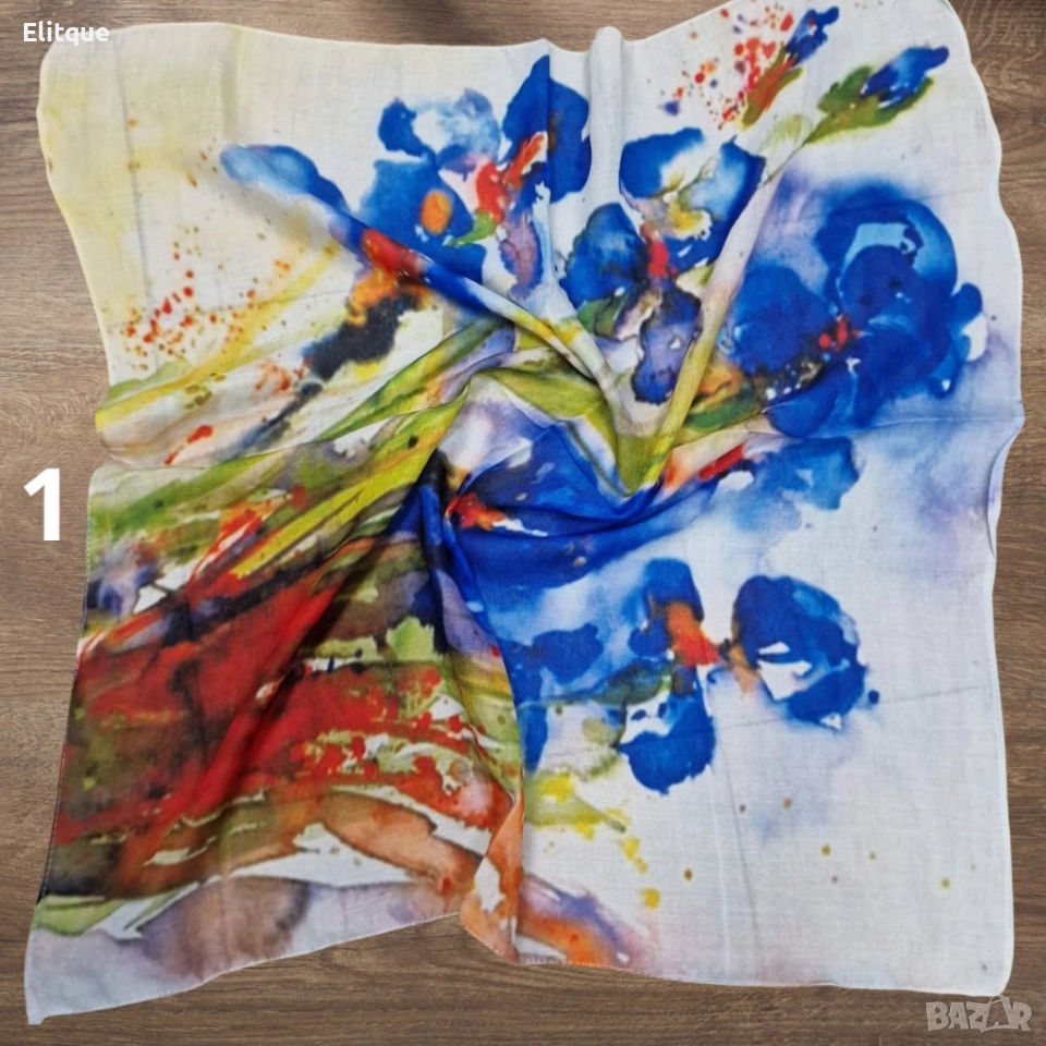 Дамски памучен шал 70х70 см, снимка 1