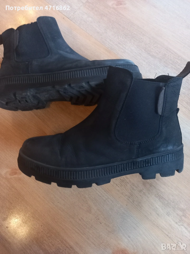 Дамски,черни челси боти, снимка 1