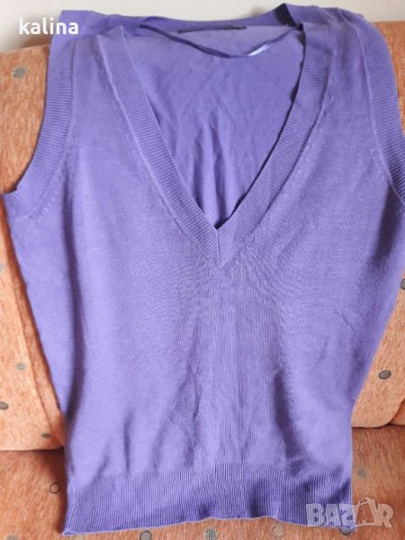 лилаво пуловерче без ръкави на Zara, снимка 1
