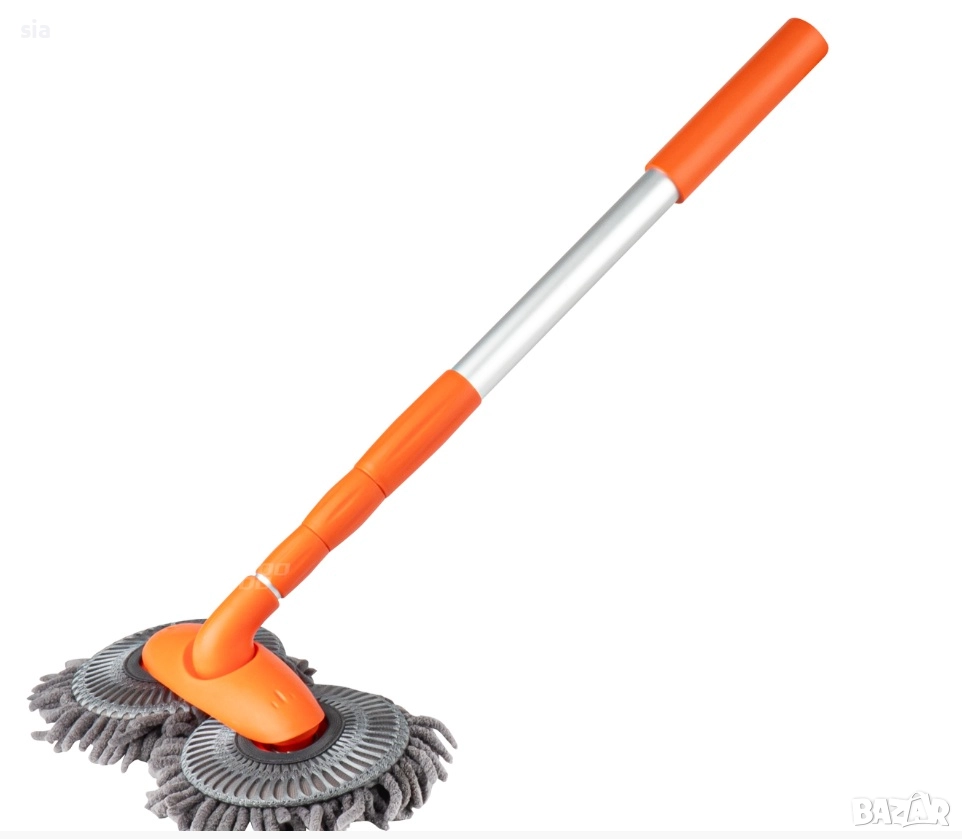 Телескопична четка за автомивка, въртяща се, микрофибър, AMIO, снимка 1