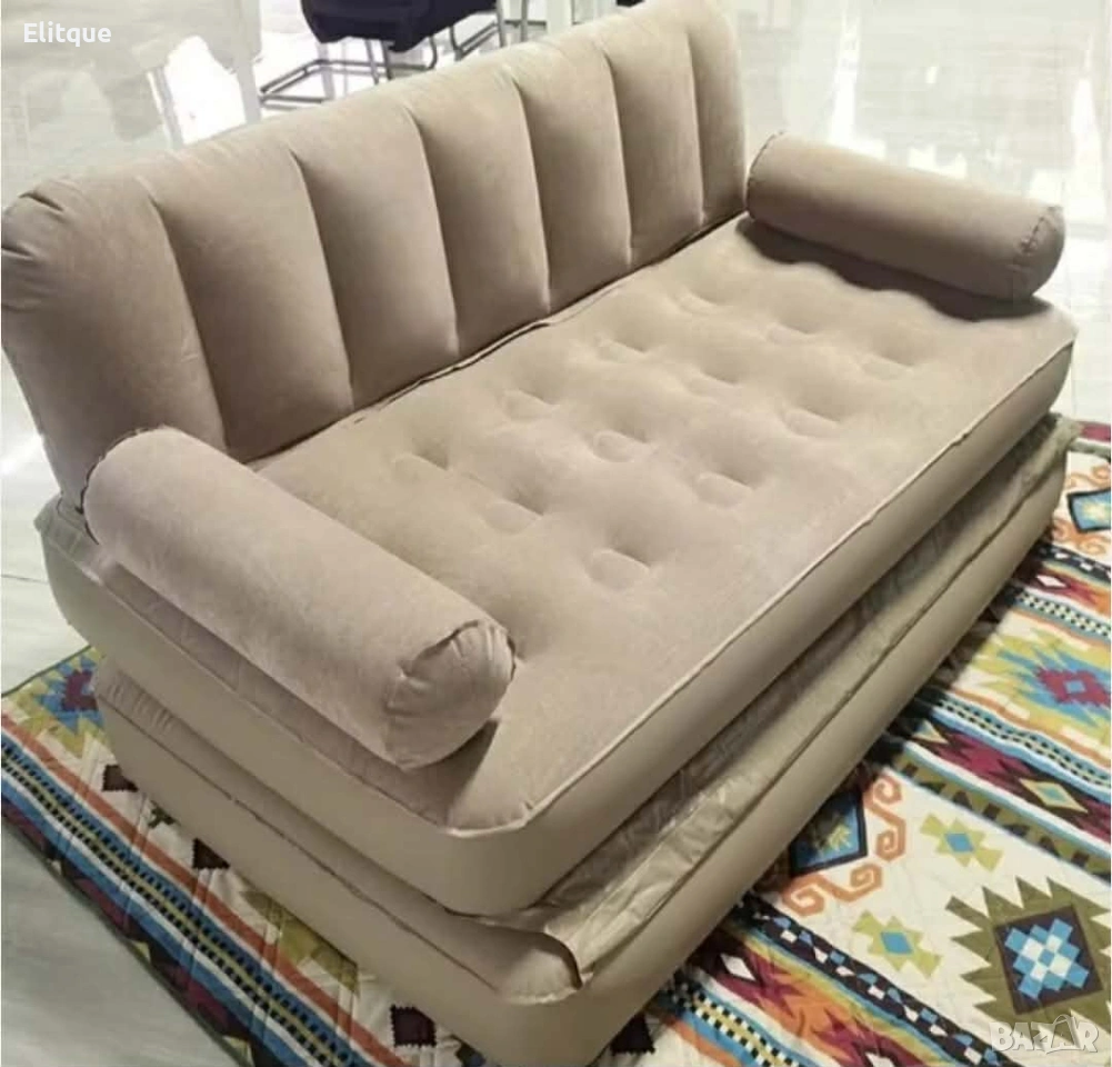 Двоен надуваем матрак с разтегателен диван за спане, снимка 1