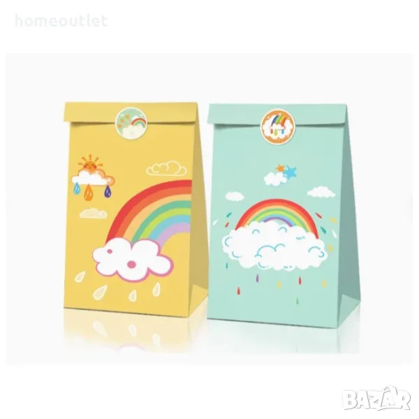 Детски хартиени торбички, пакет от 12 бр GIFT BAG (X12) X001AXIQ0P (RAINBOW), снимка 1