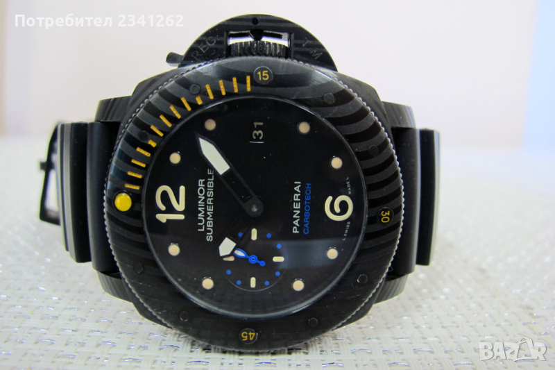 Panerai Submersible Carbotech  – Масивен 47 mm часовник автоматик, снимка 1