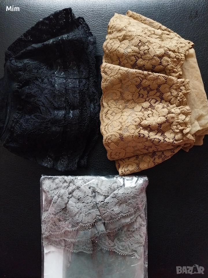 Чорапи ликра с дантела в Черно,светло сиво и цвят телесен , снимка 1