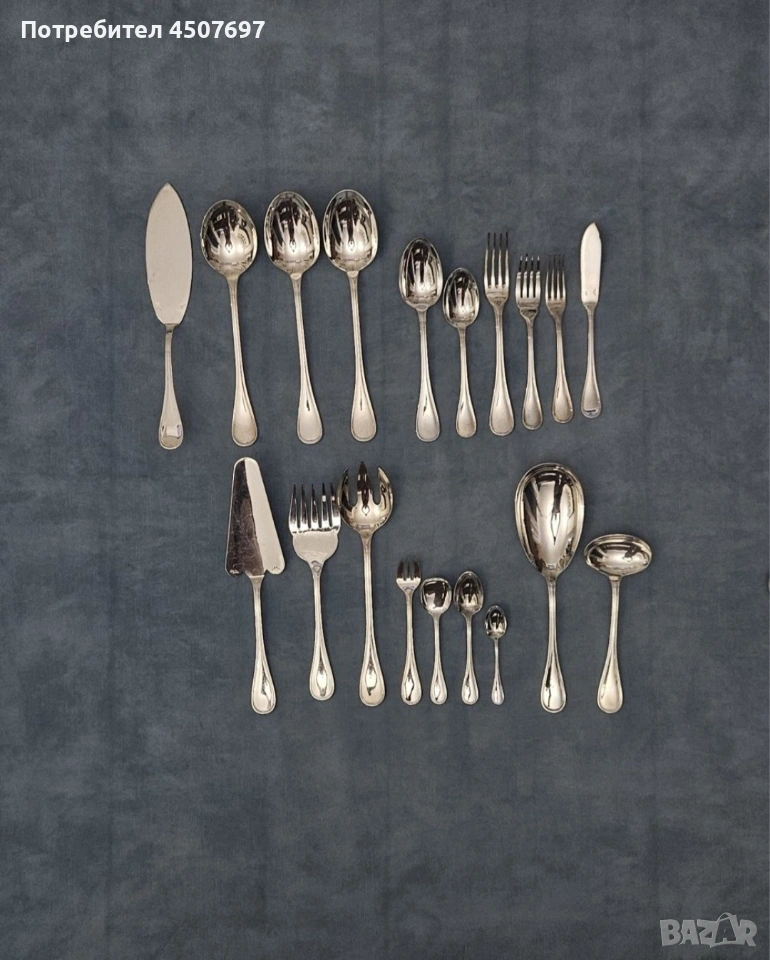 Луксозни Посребрени прибори за хранене Christofle Albi 126 Части., снимка 1