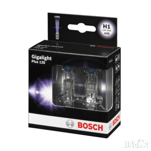 BOSCH H1 Gigalight Plus 120% 12V халогенни крушки, снимка 1