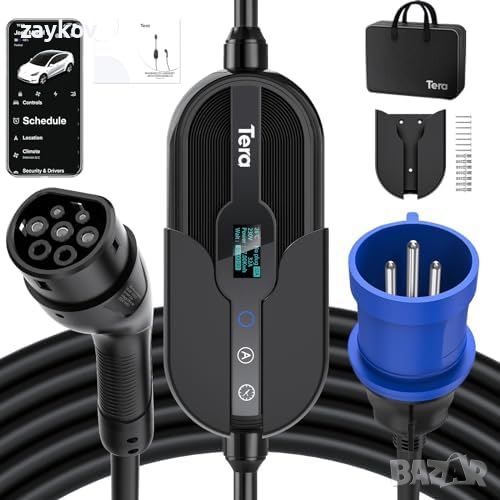 Tera Smart Portable EV Charger 7.6kW Type 2 EV Charger CE & TÜV 32A 240V APP WiFi Bluetooth, снимка 1