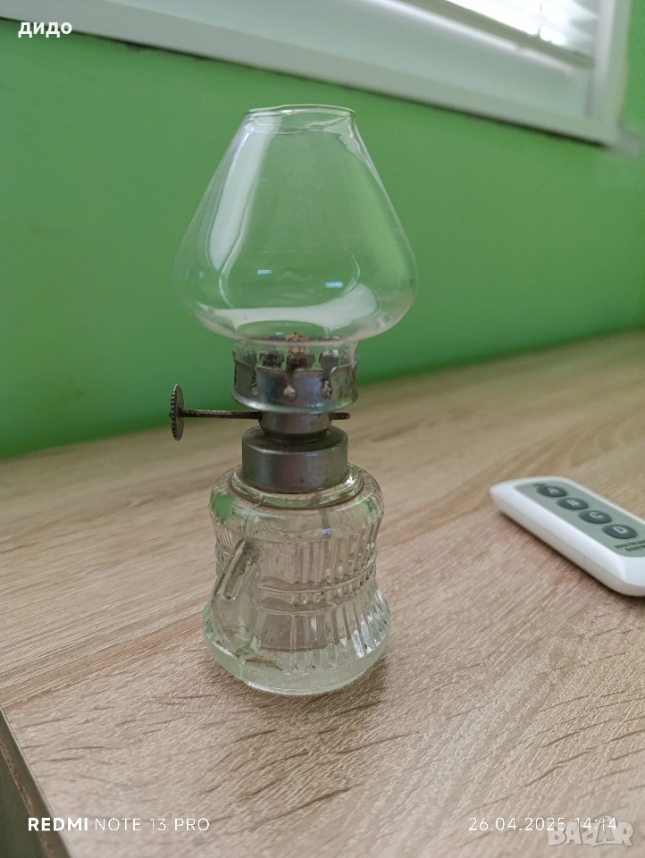 Мини, стъклена газена лампа , снимка 1