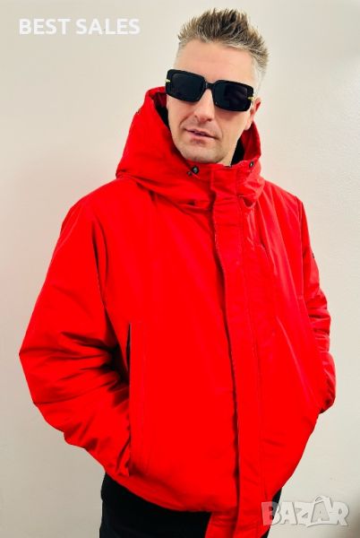 Зимно яке Born Rich London Mens Emarnos Hooded Jacket Red, снимка 1