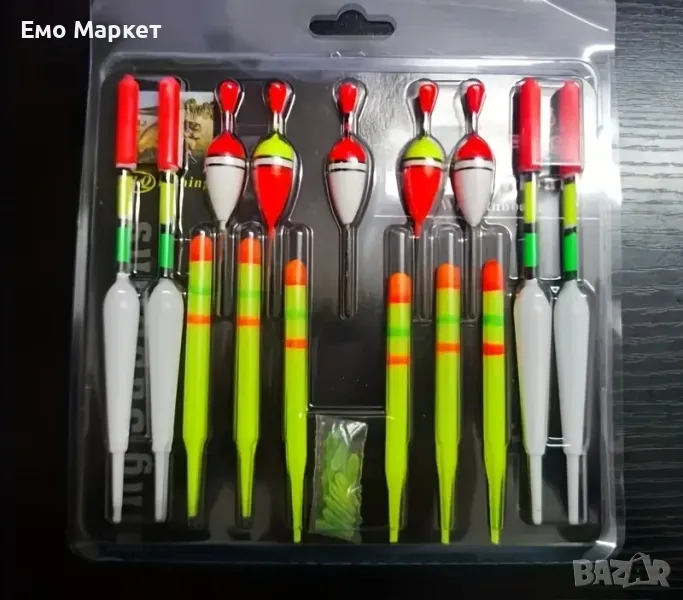 15 броя високопрозрачни жълти пластмасови прувки за риболов., снимка 1