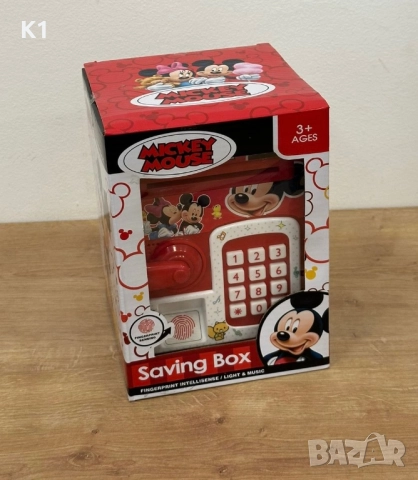 Детска касичка Мики/Мини Маус сейф за банкноти и монети с 4-ри цифрен код, снимка 3 - Образователни игри - 52590503