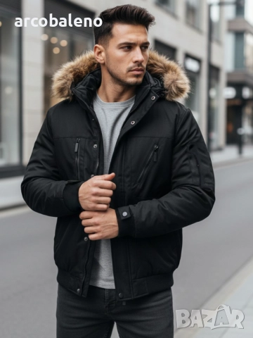 Мъжко зимно яке с качулка, 2цвята , снимка 4 - Якета - 52777960