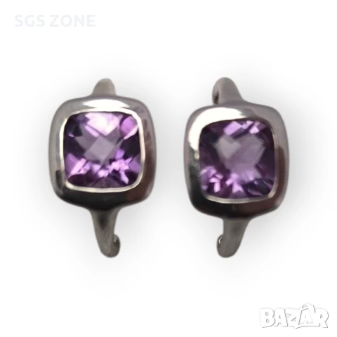 СРЕБЪРНИ ОБЕЦИ ОТ ТАЙЛАНД С АМЕТИСТ, ПЕРИДОТ, ЦИТРИН, снимка 11 - Обеци - 51251298