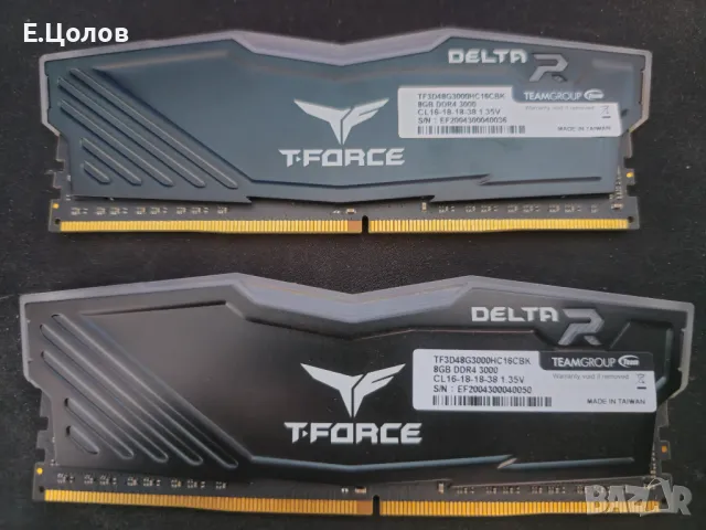 2x8GB DDR4 3000MHz Team T-Force Delta RGB Black, снимка 2 - RAM памет - 47492547