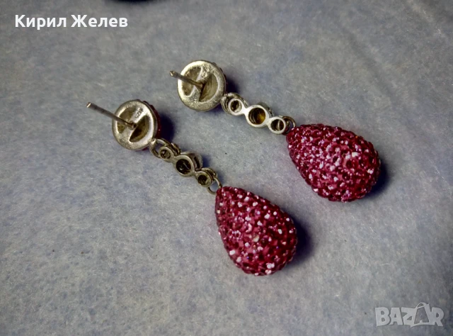 ЕФЕКТНИ ФЕШЪН АРТ СТИЛ СРЕБЪРНИ ОБЕЦИ СРЕБРО 925 с БЯЛА ПОЗЛАТА РОЗОВ ЕМАЙЛ и ИСКРЯЩИ КРИСТАЛИ 47935, снимка 10 - Обеци - 50542174