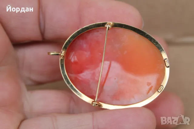 Изящна брошка с камея и златен обков, снимка 11 - Други стоки за дома - 49753837