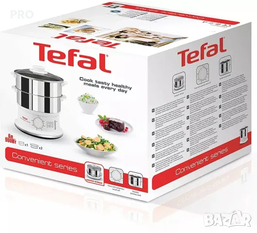 Уред за готвене на пара Tefal - VC145130, 900W, 2 зони, бял, снимка 1 - Мултикукъри - 49243955