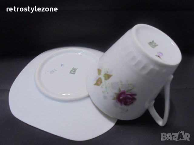 № 8506  Колекционерски двоен сет порцеланова чашка с чинийка – Wanol Poland , снимка 3 - Други ценни предмети - 53542275