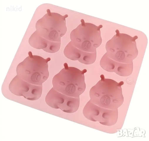 6 дълбоки Капибара Capybara силиконов молд форма фондан шоколад гипс сапун свещ декор, снимка 6 - Форми - 52843441