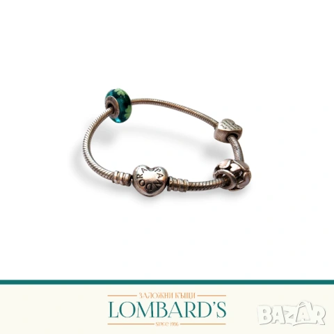 Сребърна гривна Pandora, N: 36628(2), снимка 2 - Гривни - 54147275