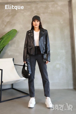късо кожено яке , снимка 2 - Якета - 53576170