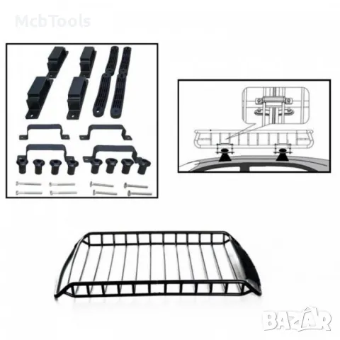 Стоманен багажник за покрив 160х100×12см, снимка 3 - Аксесоари и консумативи - 49909294