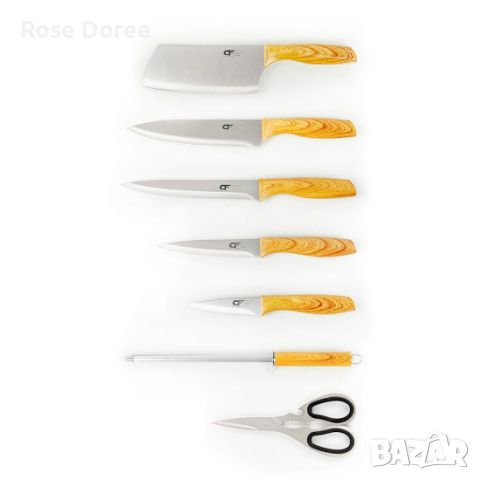  Комплект ножове 8 части на поставка, снимка 2 - Аксесоари за кухня - 46103012