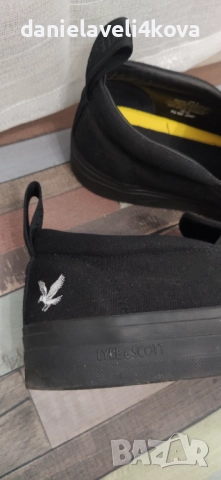 Мъжки черни кецове Lyle & Scott Duncan, снимка 8 - Маратонки - 52446381