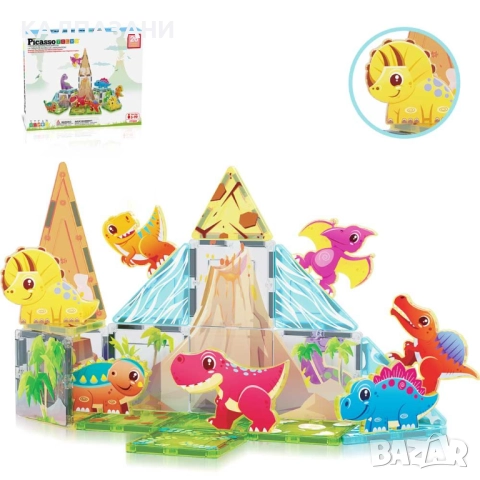 Picasso STEAM Магнитен конструктор Динозаври 26 части PTQ23