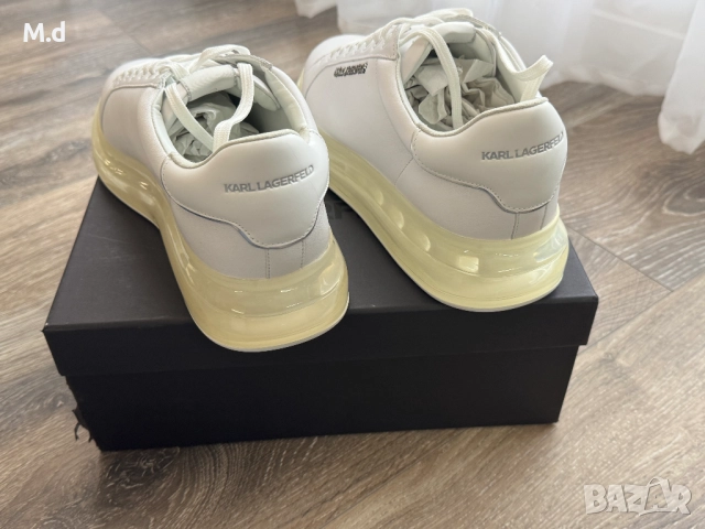 KARL LAGERFELD оригинални мъжки сникърси/кецове бели , бял цвят Карл Лагерфелд, снимка 10 - Маратонки - 52105122