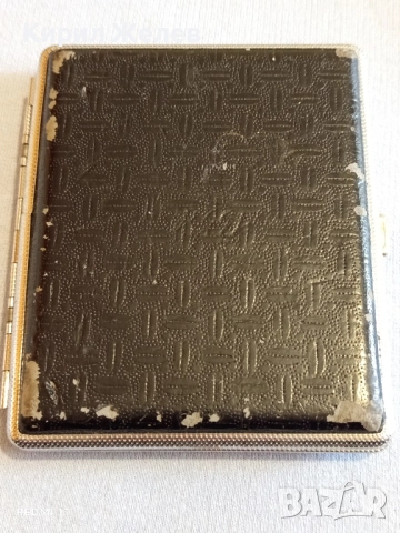 Ретро метална табакера с кожа за КОЛЕКЦИЯ ДЕКОРАЦИЯ 20737, снимка 2 - Други ценни предмети - 52263827
