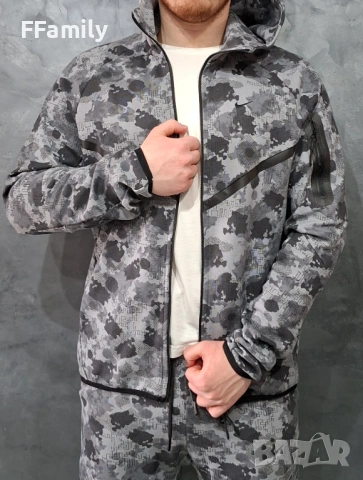 Eкип Nike Tech Fleece Сив Камуфлаж [S - XL], снимка 2 - Спортни дрехи, екипи - 54146041