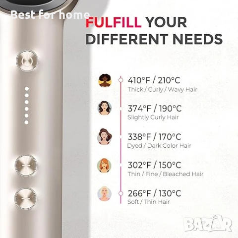  TYMO UK, преса и четка за коса 2 в 1, защита от изгаряне, снимка 7 - Преси за коса - 51041998