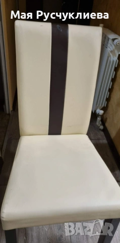 Трапезна маса Дони с четири кожени стола на мебели Виденов. , снимка 3 - Маси - 53233183