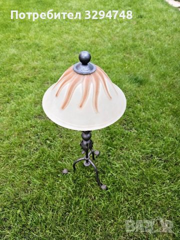 Ретро лампа, ковано желязо, градинска лампа, снимка 1 - Настолни лампи - 46060375