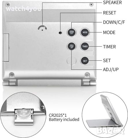 НОВ НАСТОЛЕН LCD ЧАСОВНИК С ТЕМПЕРАТУРА. ДИГИТАЛЕН БУДИЛНИК. СГЪВАЕМ ЧАСОВНИК С АЛАРНА. БУДИЛНИК, снимка 5 - Друга електроника - 46505521