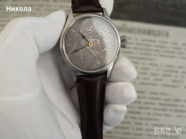 Ръчен часовник ЕТА 6498 с дамасков циферблат, снимка 5 - Мъжки - 54077270