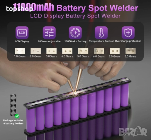 Нов проверен апарат за точково заваряване, Kerpu 11000mAh батерия с LCD екран, регулируема предавка , снимка 2 - Друга електроника - 52380123
