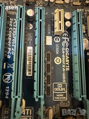 Дънна платка GIGABYTE GA-890FXA-UD5 AM3 AMD 890FX SATA 6Gb/s USB 3.0 ATX AMD И процесор 6-ядрен 4 , снимка 6 - Части за лаптопи - 45168586