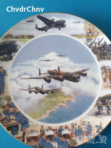 4бр Royal Doulton английска колекционерска декоративна порцеланова чиния-картина/самолети, снимка 3 - Картини - 48506197